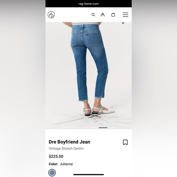 EUC RAG&BONE Dre Low Rise Slim Boyfriend women’s jeans in Julienne color size 28 - Picture 12 of 12